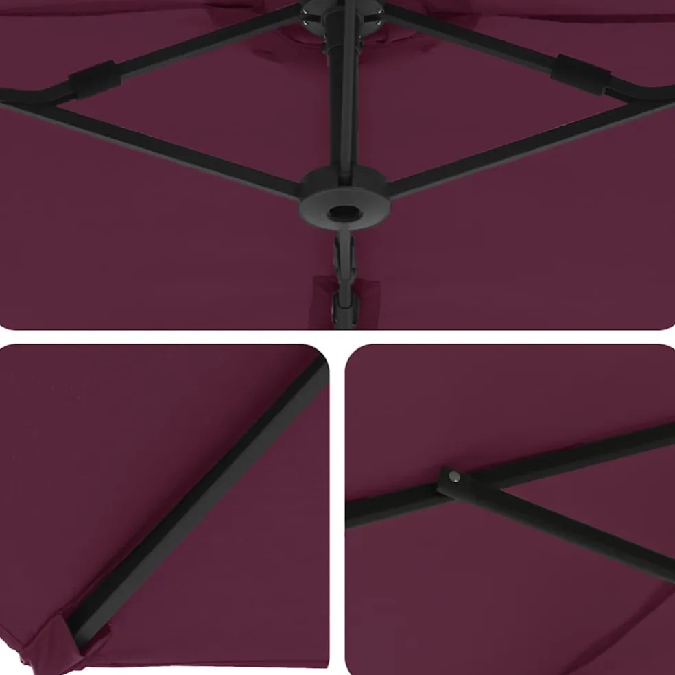 vidaXL Parasol Bordeaux Rood 372 x 198 x 243 cm Polyester en Aluminium