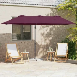 vidaXL Parasol Bordeaux Rood 372 x 198 x 243 cm Polyester en Aluminium