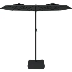 vidaXL Parasol dubbel dak 316x145 cm antracietkleurig