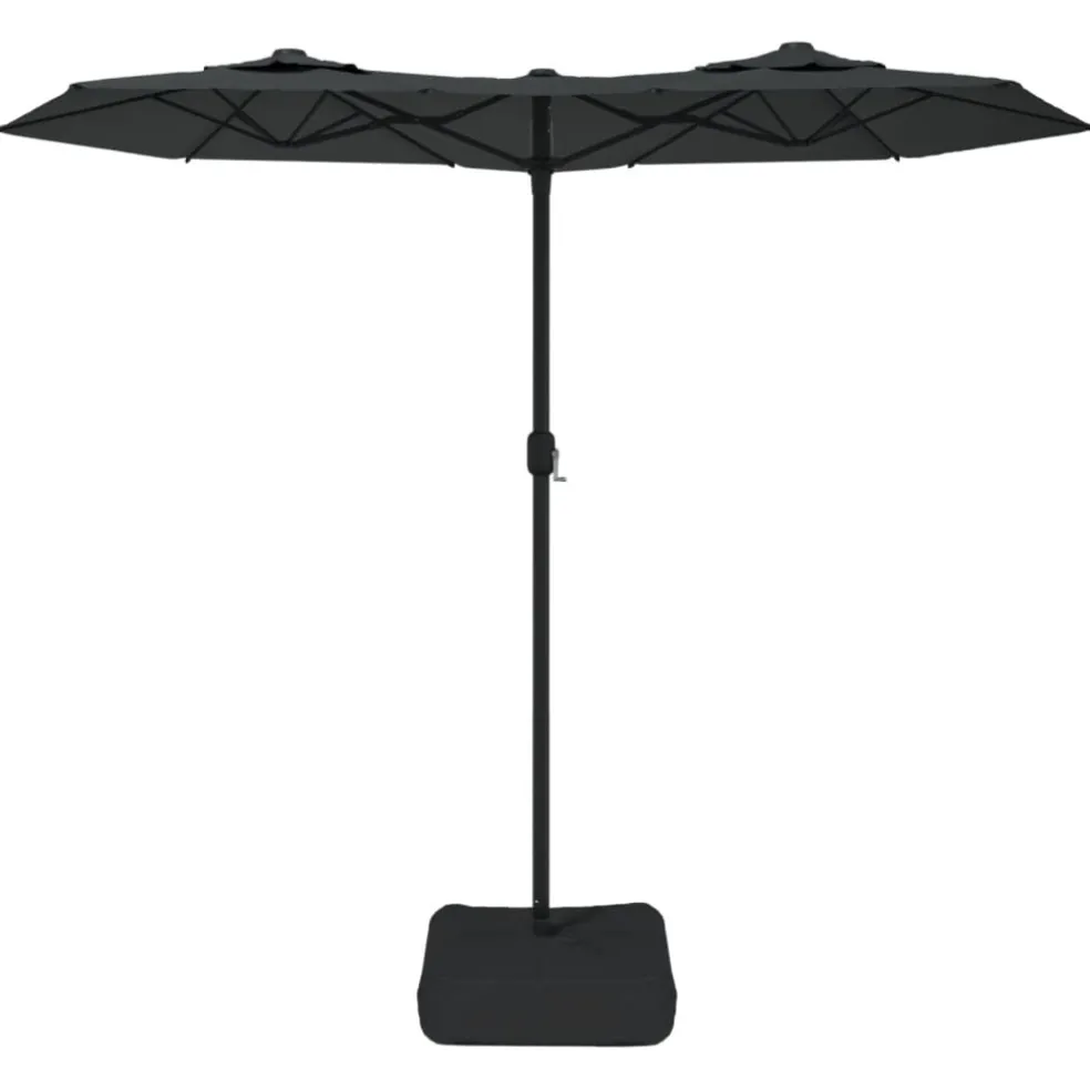 vidaXL Parasol dubbel dak 316x145 cm antracietkleurig