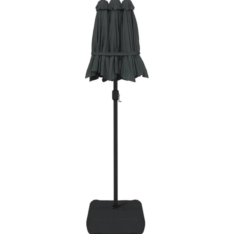vidaXL Parasol dubbel dak 316x145 cm antracietkleurig
