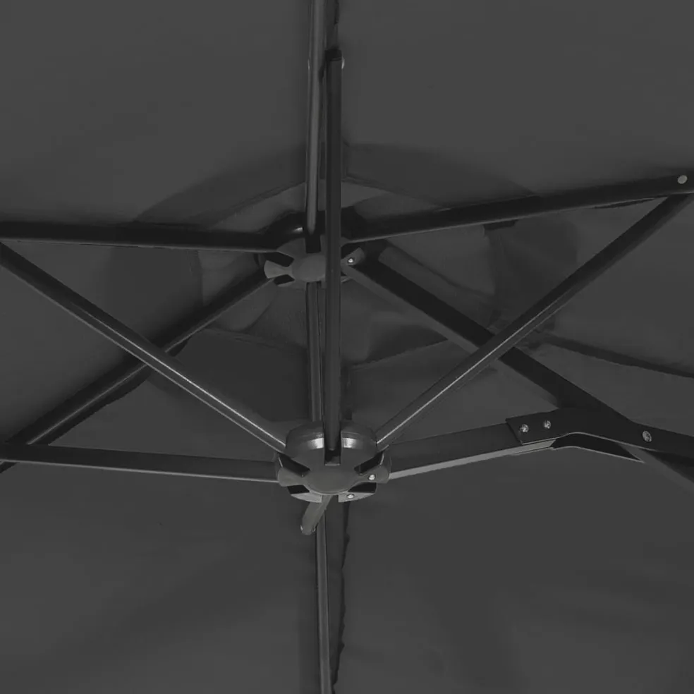 vidaXL Parasol dubbel dak 316x145 cm antracietkleurig