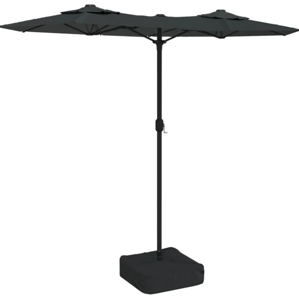 vidaXL Parasol dubbel dak 316x145 cm antracietkleurig