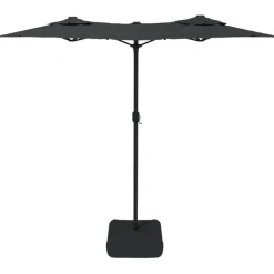 vidaXL Parasol dubbel dak 316x145 cm antracietkleurig