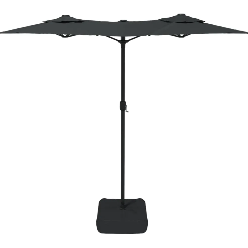 vidaXL Parasol dubbel dak 316x145 cm antracietkleurig