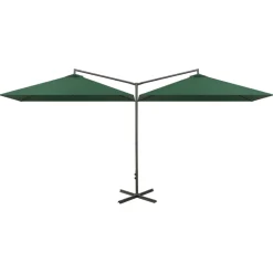 vidaXL Parasol dubbel met stalen paal 600x300 cm groen
