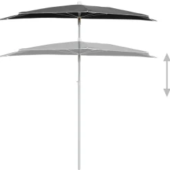 vidaXL Parasol half met paal 180x90 cm antracietkleurig