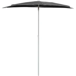 vidaXL Parasol half met paal 180x90 cm antracietkleurig