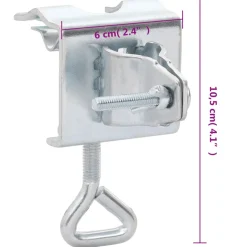 vidaXL Parasolklemmen voor balkon 2 st 32 mm gegalvaniseerd staal