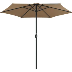 vidaXL Parasol met aluminium paal 270x246 cm taupe