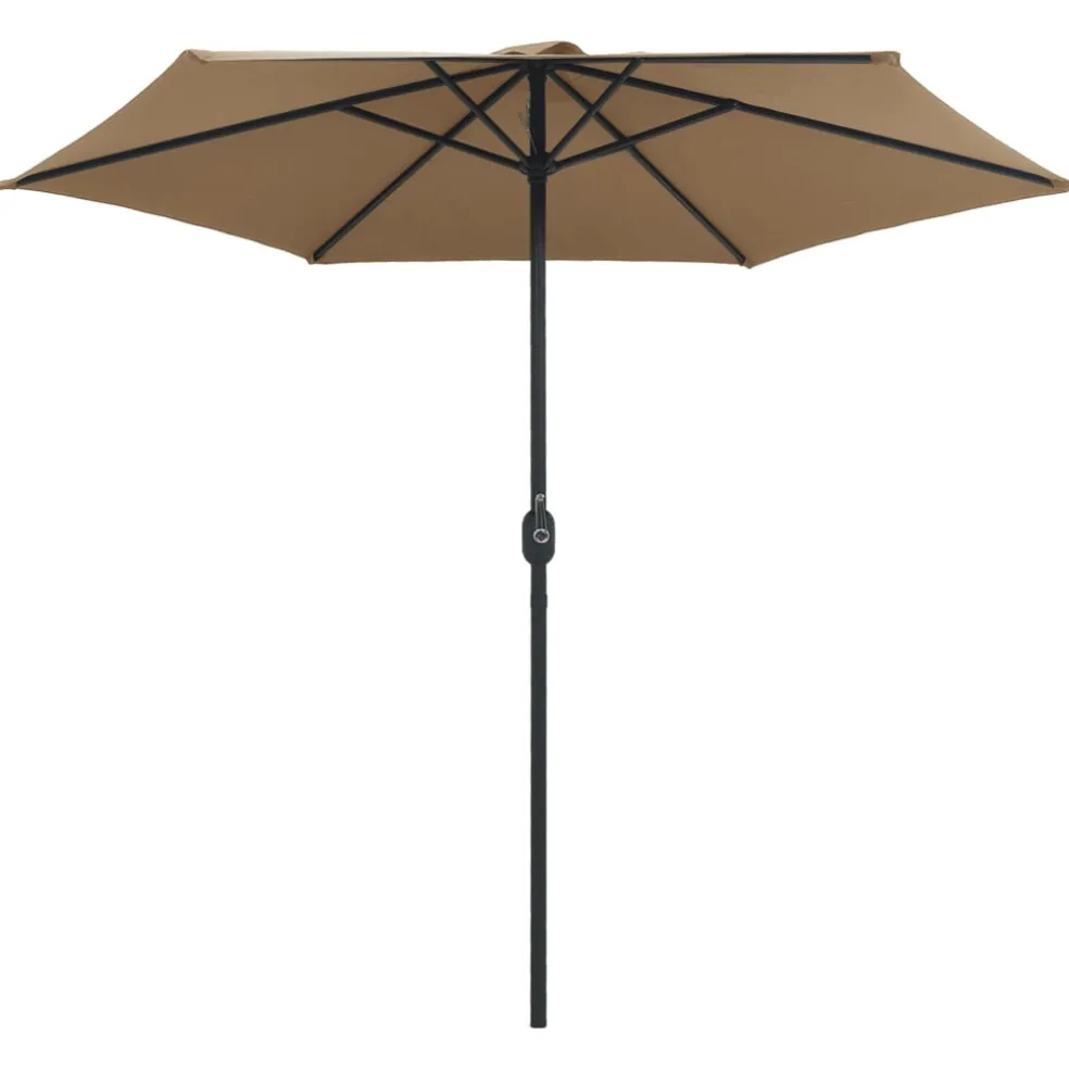 vidaXL Parasol met aluminium paal 270x246 cm taupe
