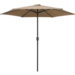 vidaXL Parasol met aluminium paal 270x246 cm taupe