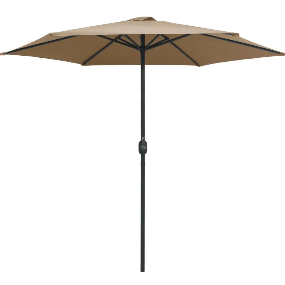 vidaXL Parasol met aluminium paal 270x246 cm taupe