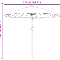 vidaXL Parasol met aluminium paal 250 cm bordeauxrood