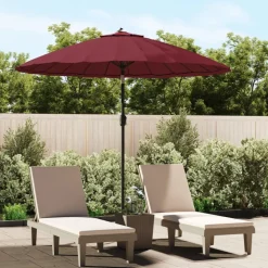 vidaXL Parasol met aluminium paal 250 cm bordeauxrood