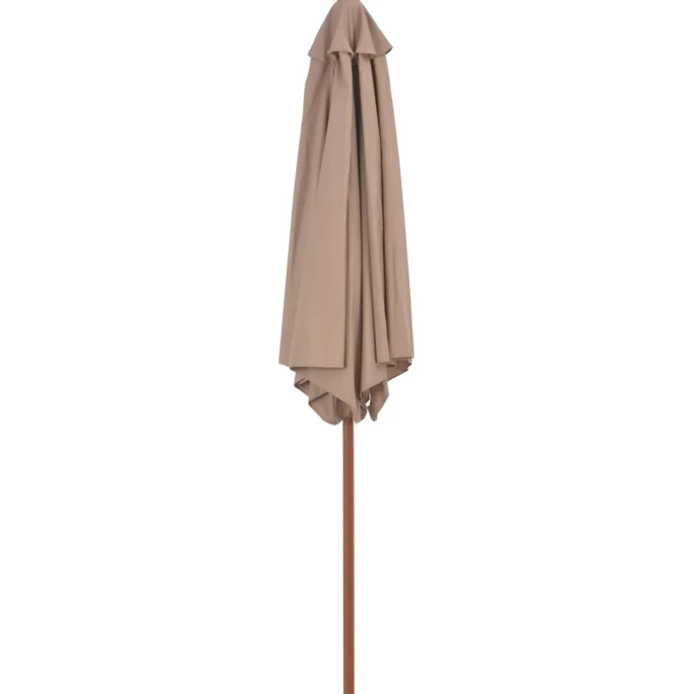 vidaXL Parasol met houten paal 270 cm taupe
