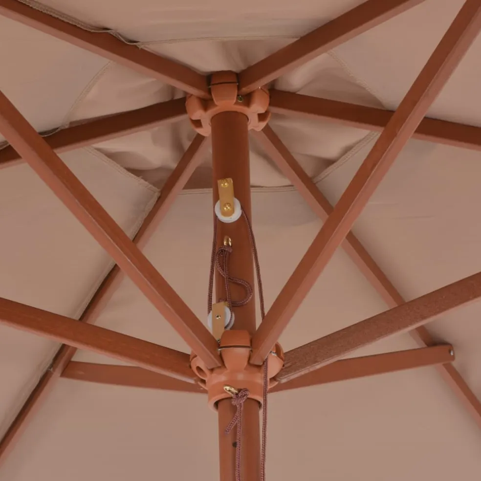 vidaXL Parasol met houten paal 270 cm taupe