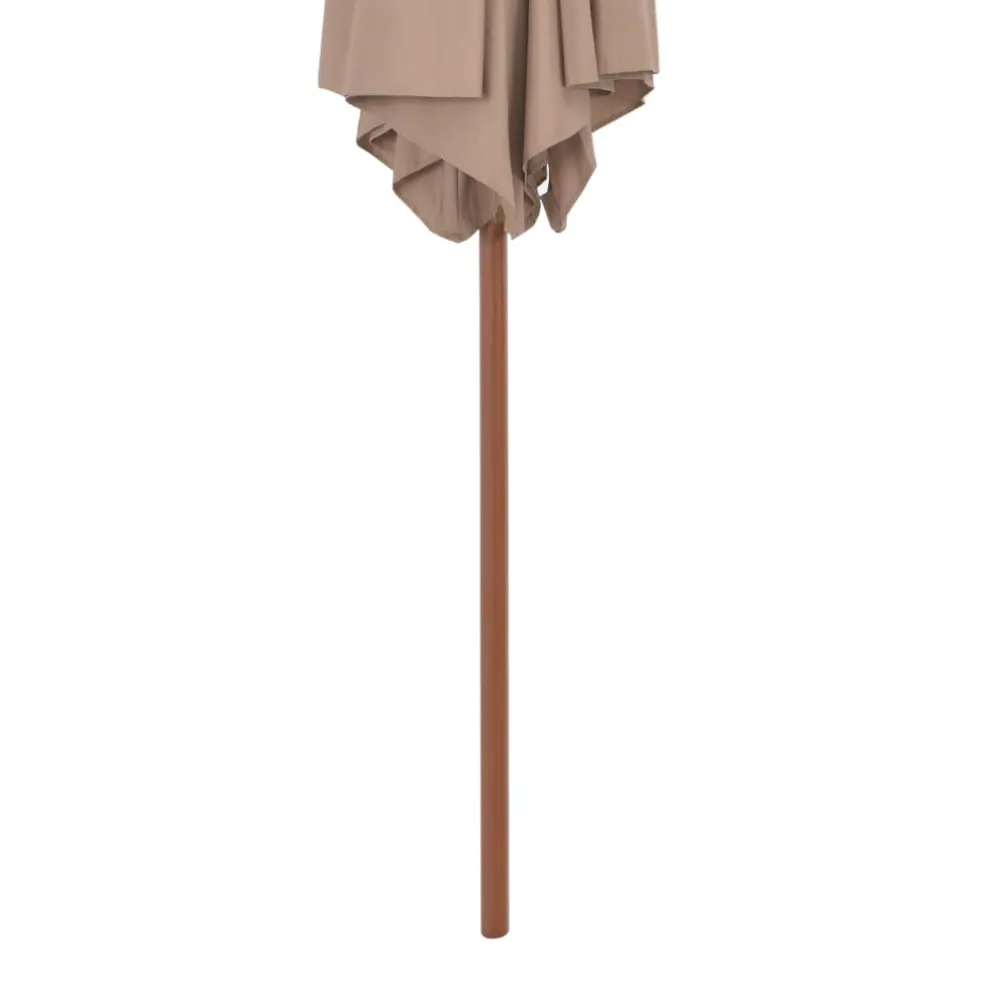 vidaXL Parasol met houten paal 270 cm taupe