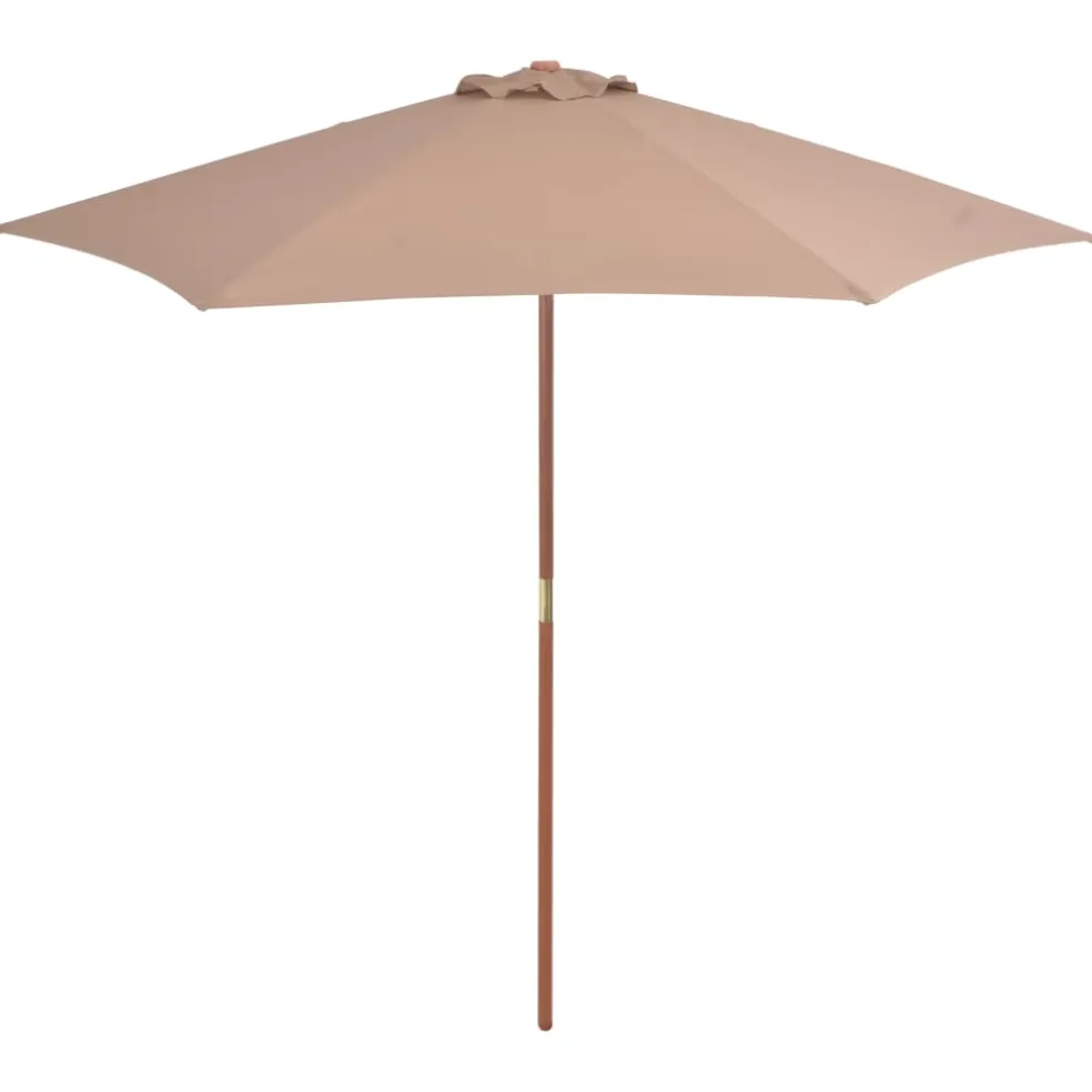 vidaXL Parasol met houten paal 270 cm taupe
