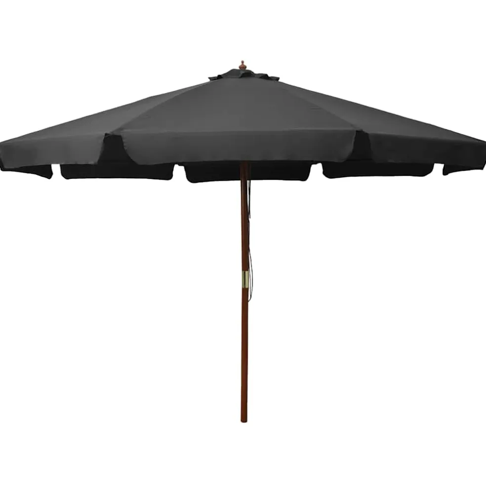 vidaXL Parasol met houten paal 330 cm antraciet