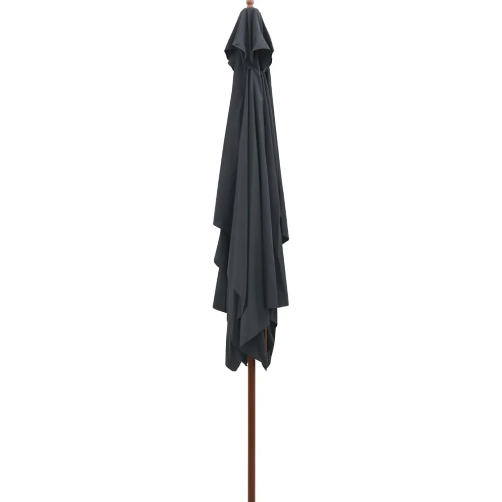 vidaXL Parasol met houten paal 200x300 cm antraciet