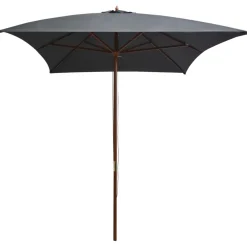 vidaXL Parasol met houten paal 200x300 cm antraciet