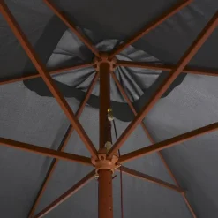vidaXL Parasol met houten paal 200x300 cm antraciet