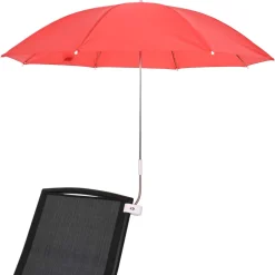 vidaXL Parasol met klem Ø 105 x 86 cm 170T polyester 2 st baksteenrood
