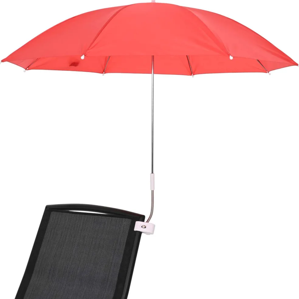 vidaXL Parasol met klem Ø 105 x 86 cm 170T polyester 2 st baksteenrood