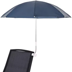 vidaXL Parasol met klem Ø 105 x 86 cm 170T polyester 2 st Marineblauw