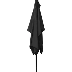 vidaXL Parasol met LED's en stalen paal 2x3 m zwart
