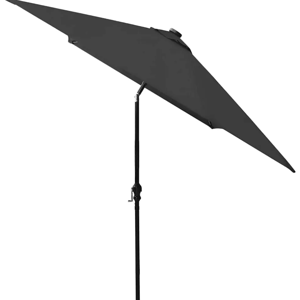 vidaXL Parasol met LED's en stalen paal 2x3 m zwart