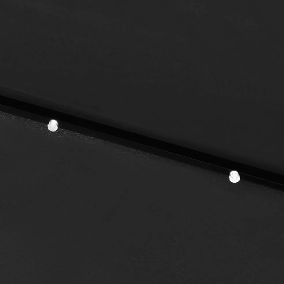 vidaXL Parasol met LED's en stalen paal 2x3 m zwart