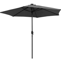 vidaXL Parasol met LED-verlichting en aluminium paal 270 cm antraciet