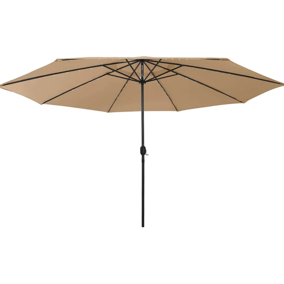 vidaXL Parasol met LED-verlichting 400 cm taupe