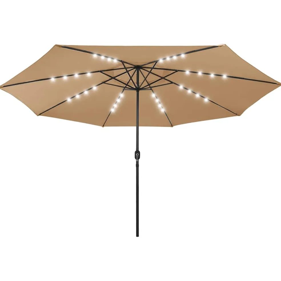 vidaXL Parasol met LED-verlichting 400 cm taupe