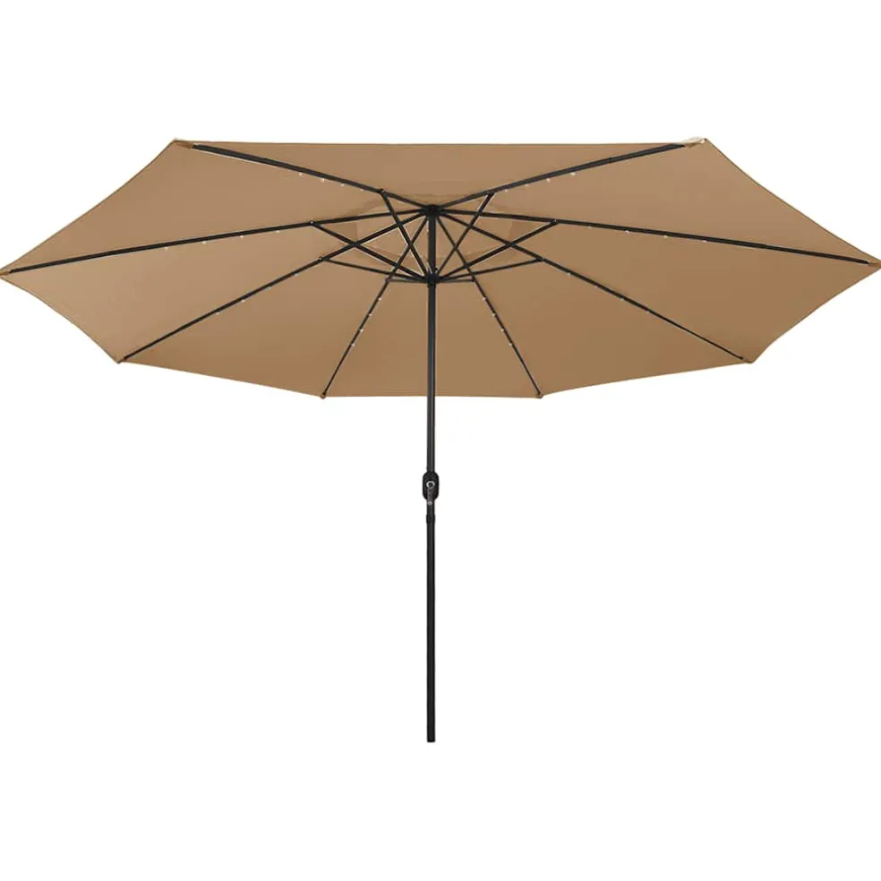 vidaXL Parasol met LED-verlichting 400 cm taupe