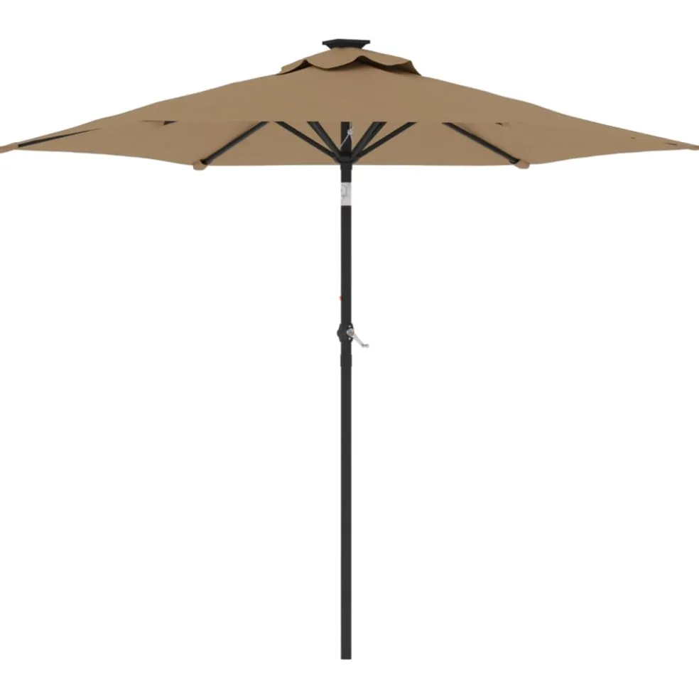vidaXL Parasol met stalen paal 225x225x212 cm taupe