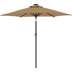 vidaXL Parasol met stalen paal 225x225x212 cm taupe