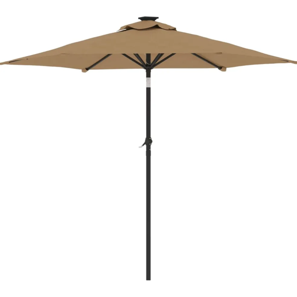 vidaXL Parasol met stalen paal 225x225x212 cm taupe