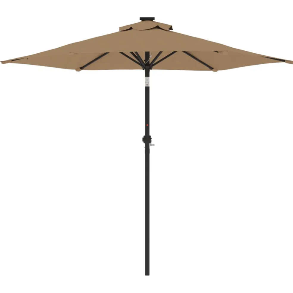 vidaXL Parasol met stalen paal 225x225x212 cm taupe