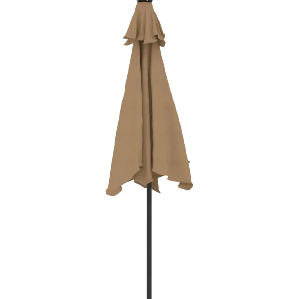 vidaXL Parasol met stalen paal 225x225x212 cm taupe