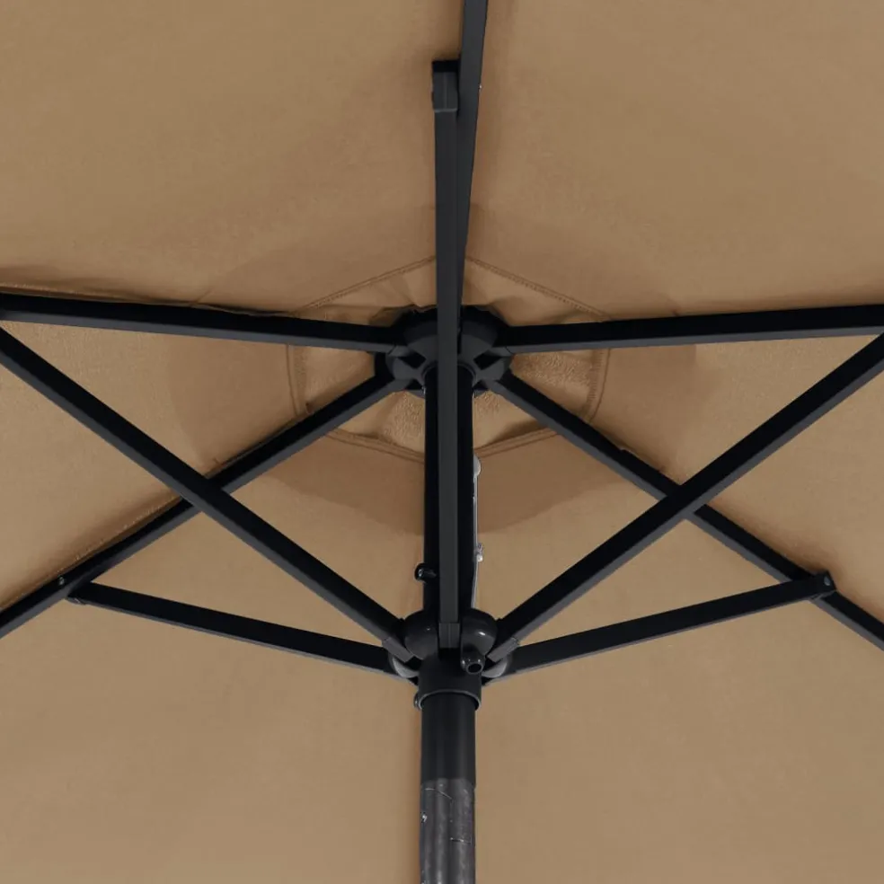 vidaXL Parasol met stalen paal 225x225x212 cm taupe