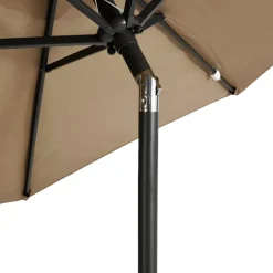 vidaXL Parasol met stalen paal 225x225x212 cm taupe