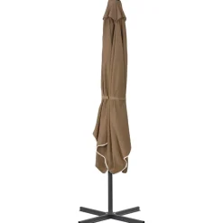 vidaXL Parasol met stalen paal 250x250 cm taupe