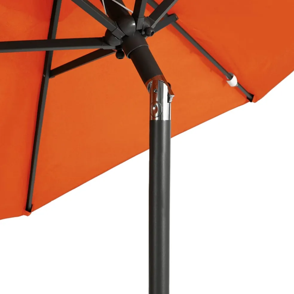 vidaXL Parasol met stalen paal 225x225x212 cm terracottakleurig