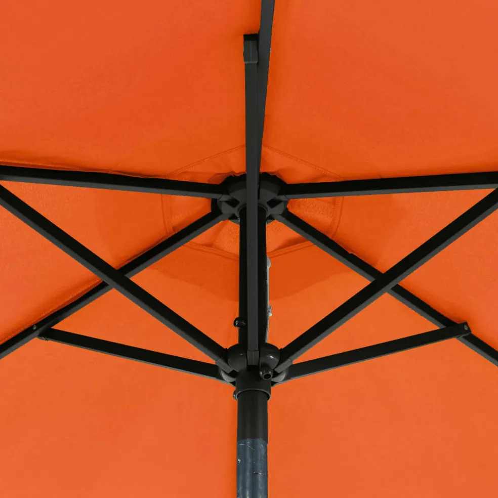 vidaXL Parasol met stalen paal 225x225x212 cm terracottakleurig