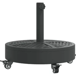 vidaXL Parasolvoet met wielen voor stok van Ø38 / 48 mm 27 kg rond