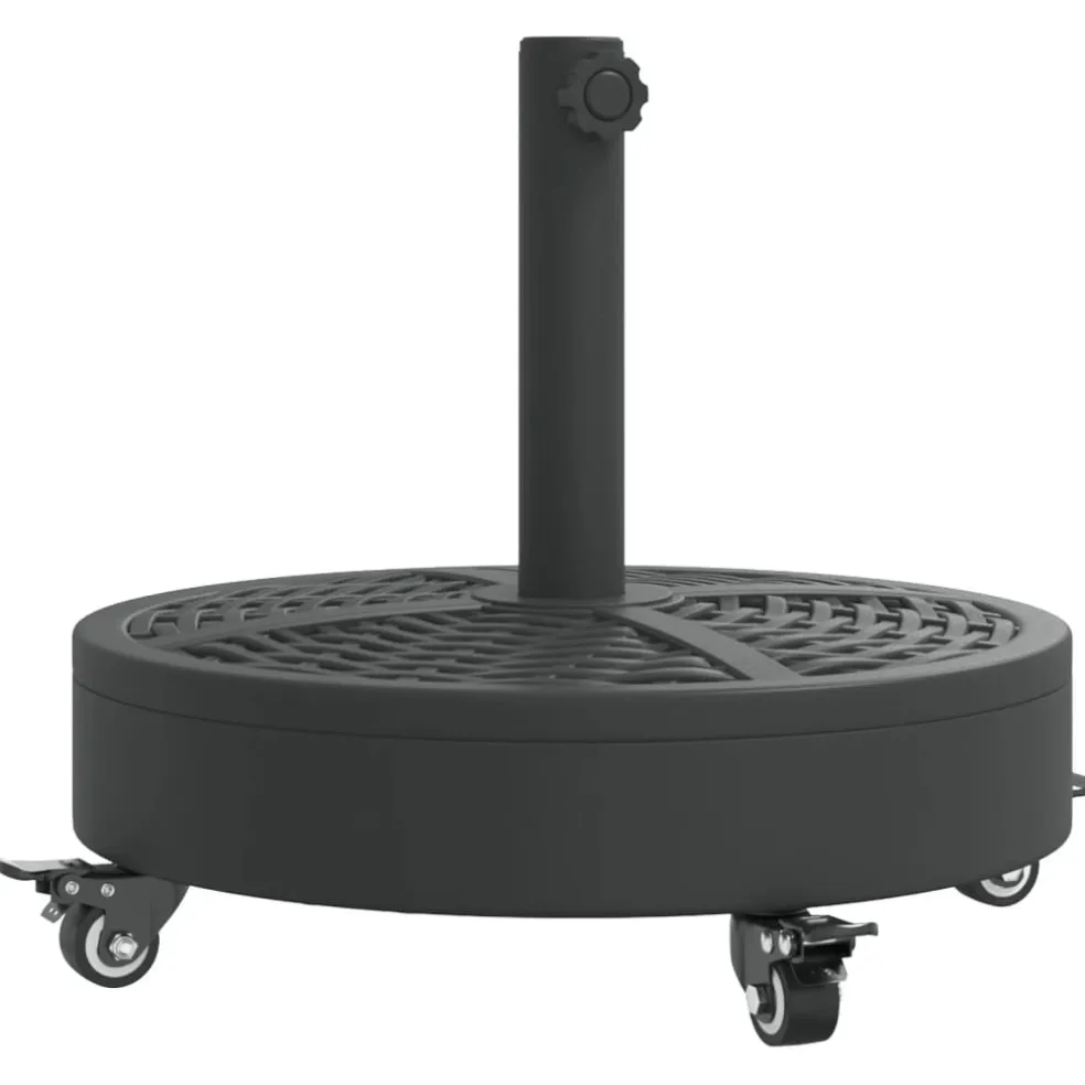 vidaXL Parasolvoet met wielen voor stok van Ø38 / 48 mm 27 kg rond