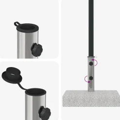 vidaXL Parasolvoet rechthoekig 25 kg graniet